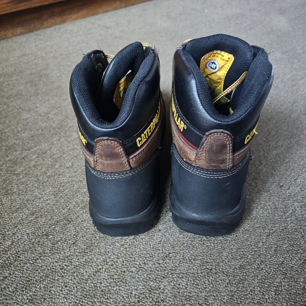 Caterpillar Brown and Black Steel Toe Boots